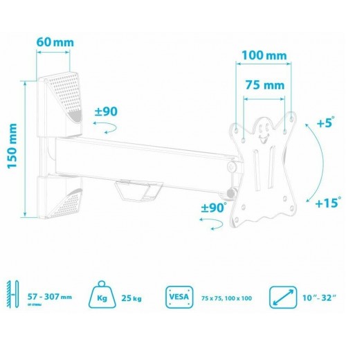 Кронштейн Kromax CASPER-103 (черный) 5