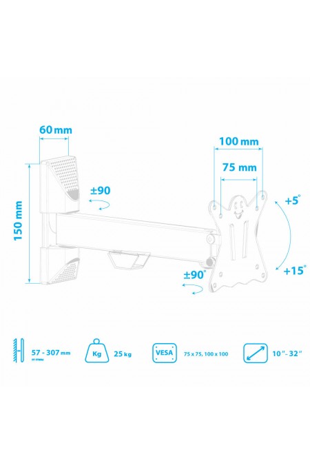 Кронштейн Kromax CASPER-103 (черный) 5
