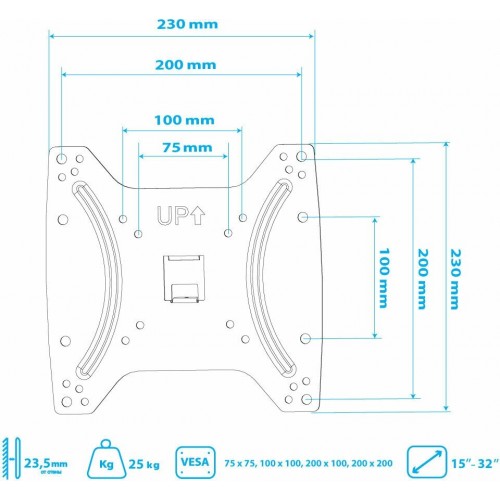 Кронштейн Kromax OPTIMA-200 (черный) 7
