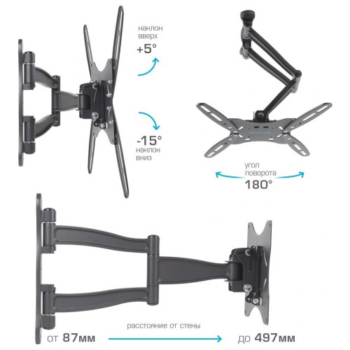 Кронштейн Kromax TECHNO-5 (серый титан) 7
