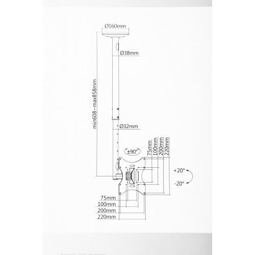Кронштейн на потолок Ultramounts UM 890 (черный) 7