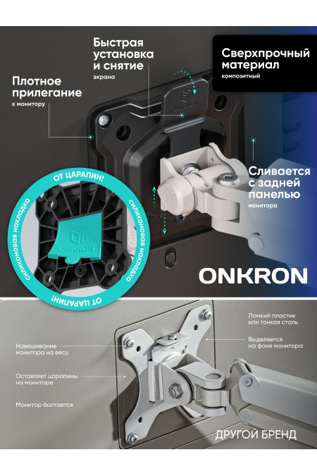 Кронштейн Onkron G80 BW (черный/белый) 6