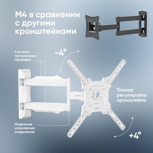 Кронштейн ONKRON M4 (белый) 5