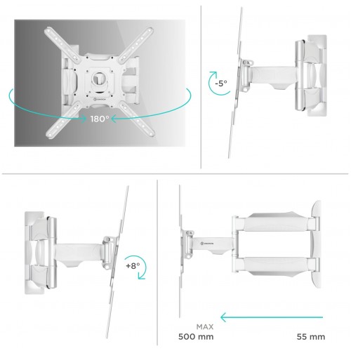 Кронштейн ONKRON M4 (белый) 9