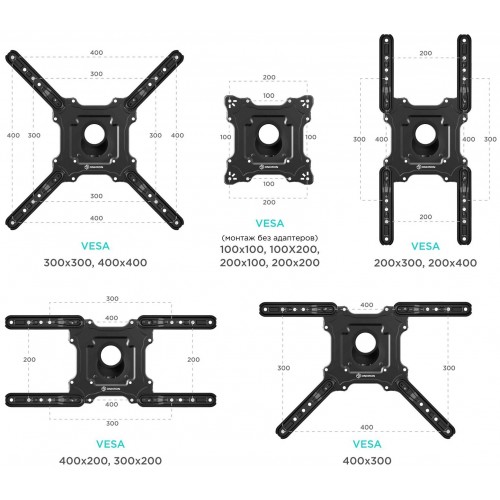Кронштейн ONKRON M4 (черный) 5