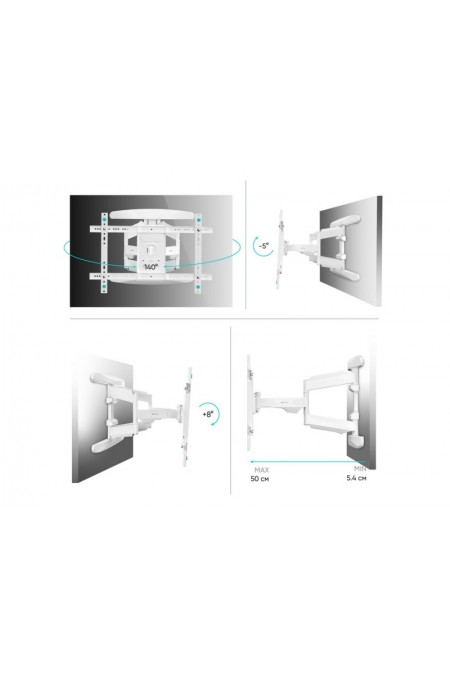 Кронштейн ONKRON M6L (белый) 2