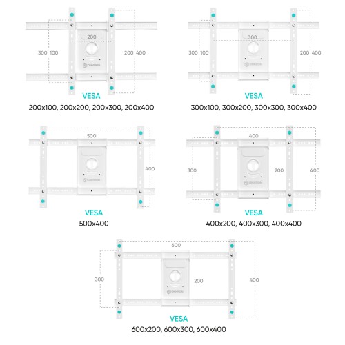 Кронштейн ONKRON M6L (белый) 5