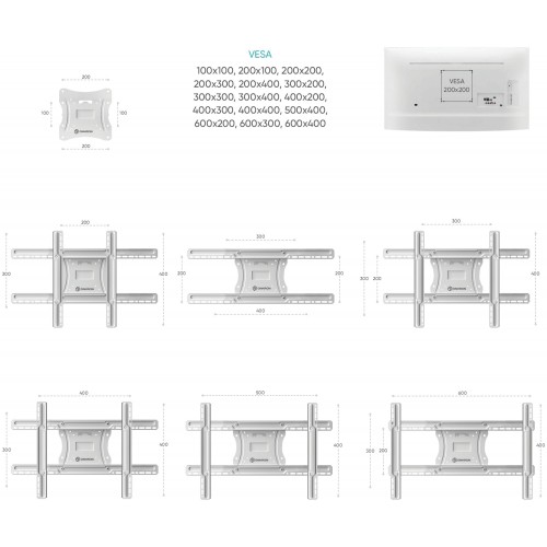 Кронштейн ONKRON M7L (белый) 2