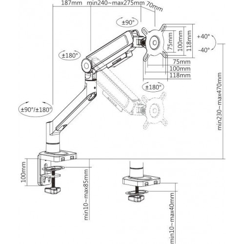 Кронштейн Ultramounts UM 732BR (коричневый) 8