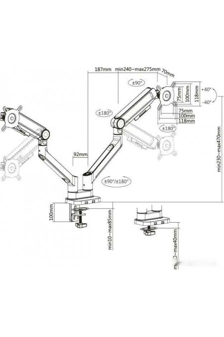 Кронштейн Ultramounts UM 733W (белый) 4