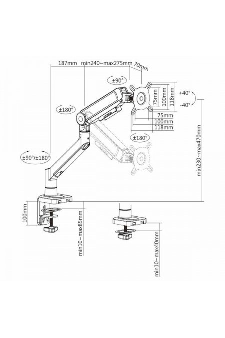 Кронштейн Ultramounts UM732W (белый/коричневый) 1