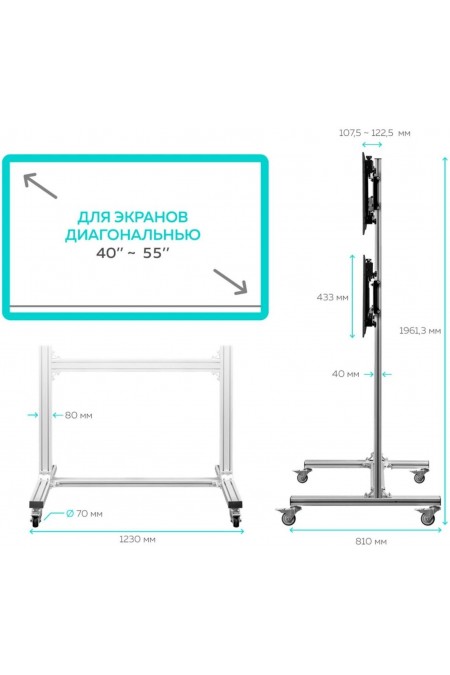 Стойка ONKRON FSPRO2L-22 (черный) 