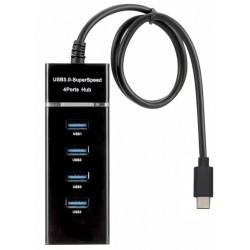 Разветвитель Digma USB-C DHUB-4USB-C-3.0 4порт. (черный)
