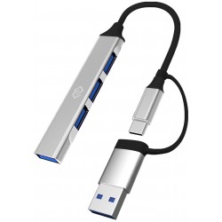 USB-концентратор DIGMA USB-C DHUB-4USB-AC-3.0 4 порта (черный)