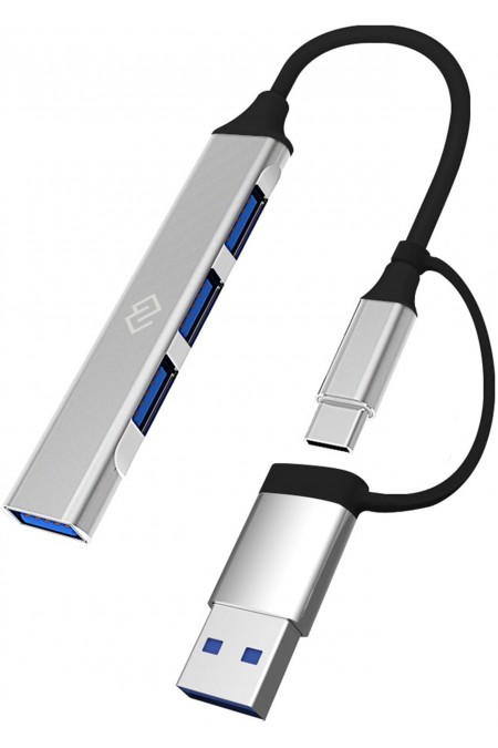 USB-концентратор DIGMA USB-C DHUB-4USB-AC-3.0 4 порта (черный) 