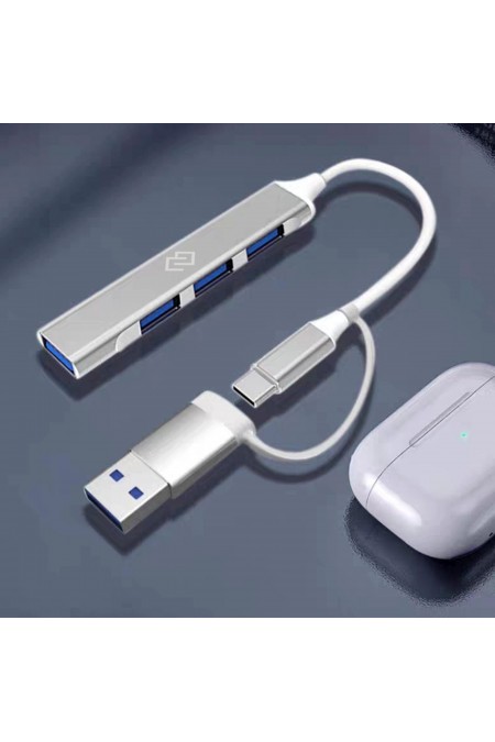 USB-концентратор DIGMA USB-C DHUB-4USB-AC-3.0 4 порта (черный) 1