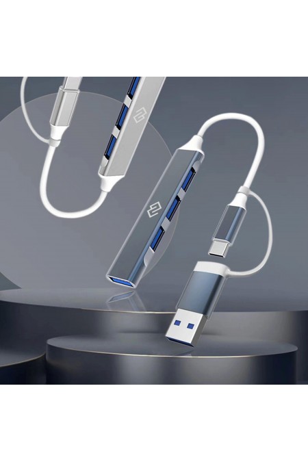 USB-концентратор DIGMA USB-C DHUB-4USB-AC-3.0 4 порта (черный) 3