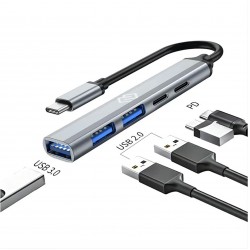 Разветвитель Digma USB-C DHUB-5USB-AC-3.0 5порт. (черный)