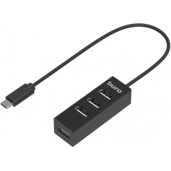 Разветвитель Buro USB-C BPH-C-1906 4порт. (BU-USBC-HUB-4U20) (черный)