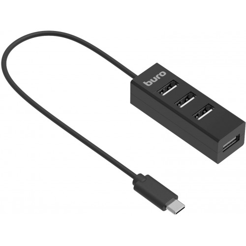 Разветвитель Buro USB-C BPH-C-1906 4порт. (BU-USBC-HUB-4U20) (черный) 4