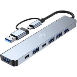 USB-концентратор DIGMA DHUB-7USB-AC 7 портов (серебристый)