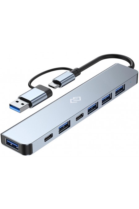USB-концентратор DIGMA DHUB-7USB-AC 7 портов (серебристый) 