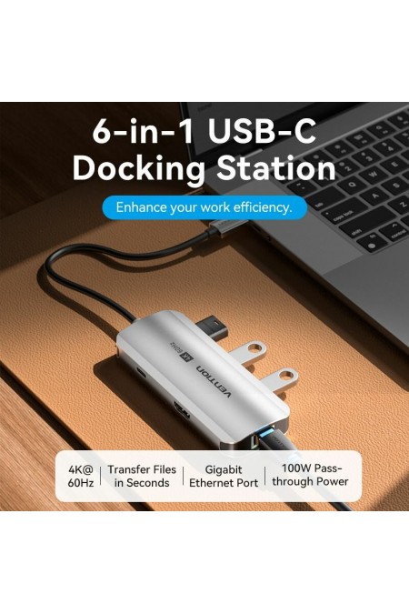 Док-станция Vention TQHHB 6 в 1 (серый) 1