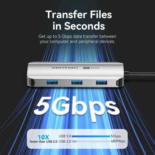 Док-станция Vention TQHHB 6 в 1 (серый) 4