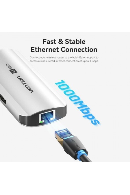 Док-станция Vention TQHHB 6 в 1 (серый) 5