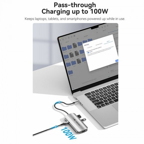 Док-станция Vention TQHHB 6 в 1 (серый) 7