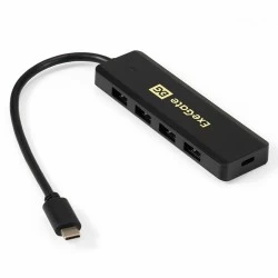 Хаб ExeGate DUB-4CP/3 (кабель-адаптер USB Type C - 4xUSB3.0 Plug Play) (черный)