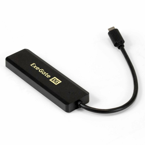 Хаб ExeGate DUB-4CP/3 (кабель-адаптер USB Type C - 4xUSB3.0, Plug Play) (черный) 1