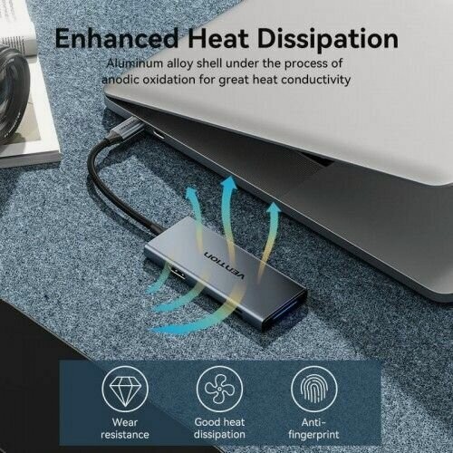 Хаб Vention USB-C 6 в 1 шт. (серый) 5