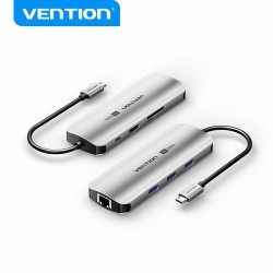 Хаб Vention USB Type C 8 в 1 TQKHB (серый)