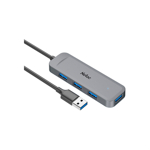 Концентратор Netac USB Hub WF11, USB-A to USB3.0 x 4.(NT08WF11-30GR) (серый) 