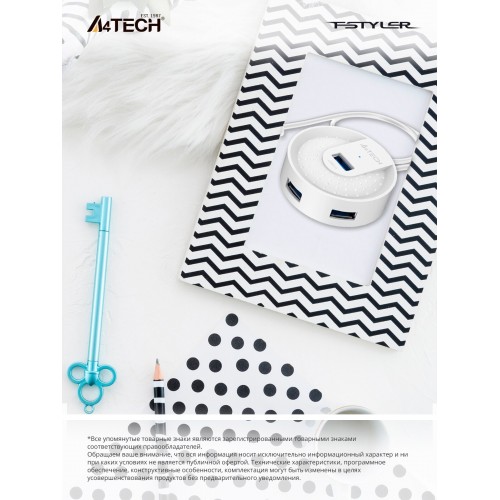 Разветвитель A4Tech USB 3.0 HUB-30 4порт (черный) 2