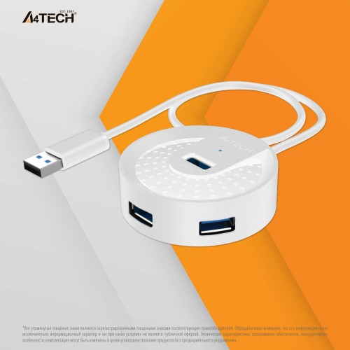 Разветвитель A4Tech USB 3.0 HUB-30 4порт (черный) 9