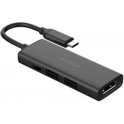 Разветвитель A4Tech USB-C A4Tech DST-40C 2порт (серый)