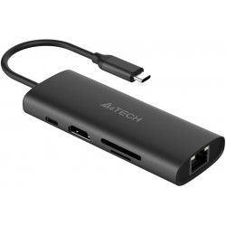Разветвитель A4Tech USB-C DST-80C 2порт (серый)