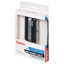 Разветвитель Buro USB 2.0 BU-HUB7-U2.0 7порт (черный)