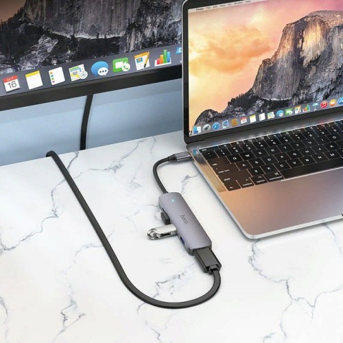 Разветвитель Hoco USB-C HB27 4порт. (серый) 5
