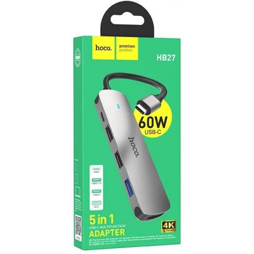 Разветвитель Hoco USB-C HB27 4порт. (серый) 9
