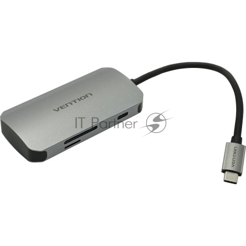 USB хаб Vention USB-C USB 3.0x3/SD/TF/PD (серый) 1
