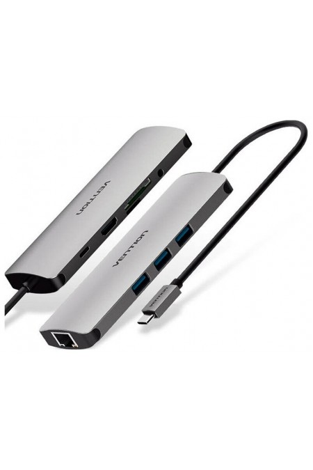 Док-станция Vention THAHB 9 в 1 (серебристый) 
