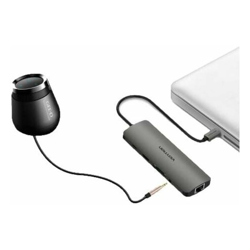 USB хаб Vention USB Type C 9 в 1 (серебристый) 3
