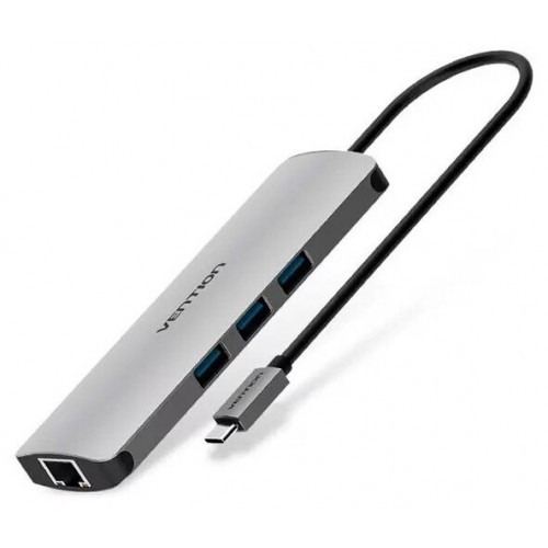 USB хаб Vention USB Type C 9 в 1 (серебристый) 4