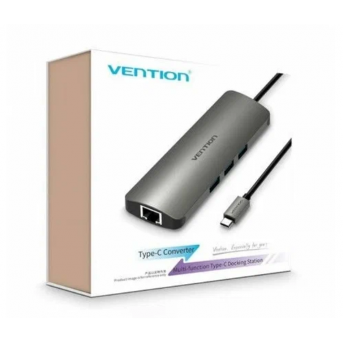 USB хаб Vention USB Type C 9 в 1 (серебристый) 6