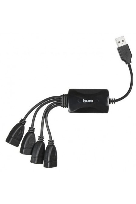 USB-концентратор Buro BU-HUB4-0.3-U2.0-Splitter 4 порта (черный) 