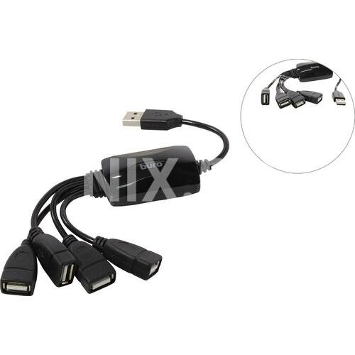 USB-концентратор Buro BU-HUB4-0.3-U2.0-Splitter 4порт. (черный) 6