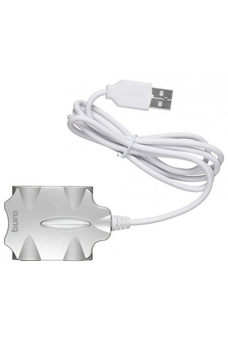 USB-концентратор Buro BU-HUB4-0.5-U2.0-Candy 4 порта (серебристый) 